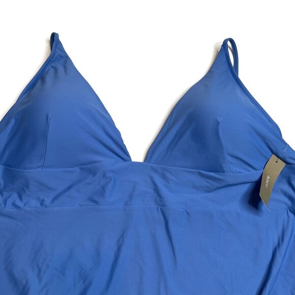 J Crew Deep V-Neck French One Piece Swimsuit Regal Blue Sz 24 New Women - Picture 3 of 8